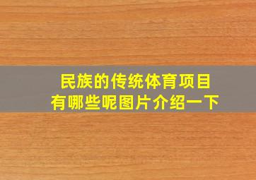 民族的传统体育项目有哪些呢图片介绍一下