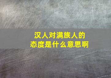 汉人对满族人的态度是什么意思啊