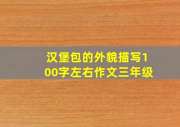 汉堡包的外貌描写100字左右作文三年级