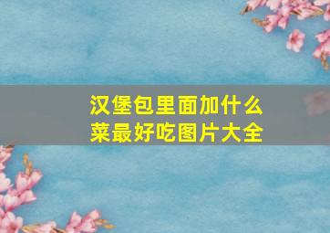 汉堡包里面加什么菜最好吃图片大全