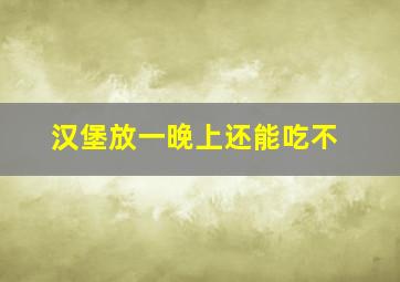 汉堡放一晚上还能吃不