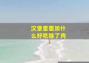 汉堡里面加什么好吃除了肉