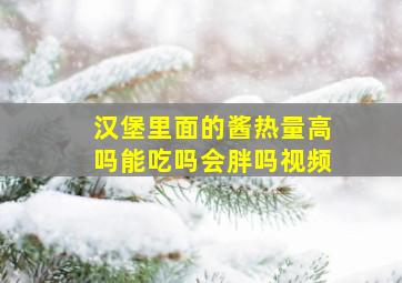 汉堡里面的酱热量高吗能吃吗会胖吗视频