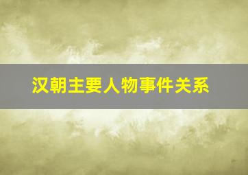 汉朝主要人物事件关系