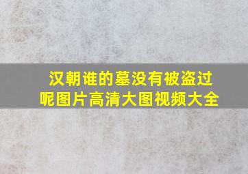 汉朝谁的墓没有被盗过呢图片高清大图视频大全