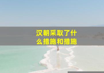 汉朝采取了什么措施和措施