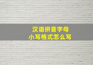 汉语拼音字母小写格式怎么写