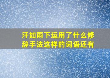 汗如雨下运用了什么修辞手法这样的词语还有