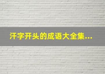 汗字开头的成语大全集...