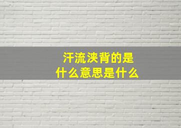 汗流浃背的是什么意思是什么