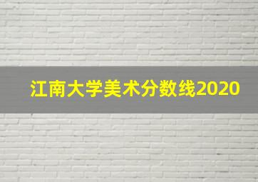 江南大学美术分数线2020