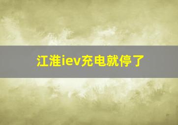 江淮iev充电就停了