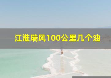 江淮瑞风100公里几个油