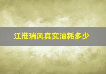 江淮瑞风真实油耗多少