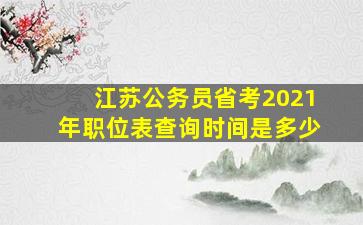 江苏公务员省考2021年职位表查询时间是多少