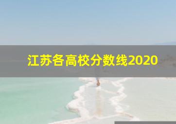 江苏各高校分数线2020