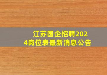 江苏国企招聘2024岗位表最新消息公告