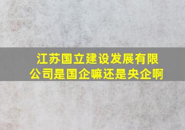 江苏国立建设发展有限公司是国企嘛还是央企啊