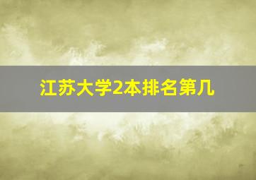 江苏大学2本排名第几