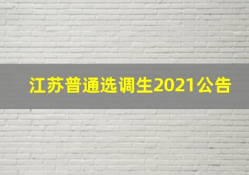 江苏普通选调生2021公告