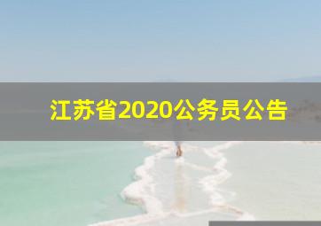 江苏省2020公务员公告