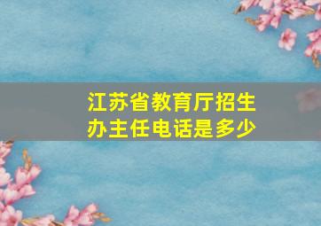 江苏省教育厅招生办主任电话是多少