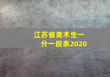 江苏省美术生一分一段表2020