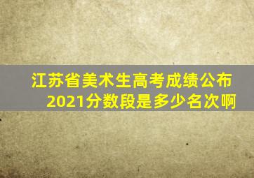 江苏省美术生高考成绩公布2021分数段是多少名次啊