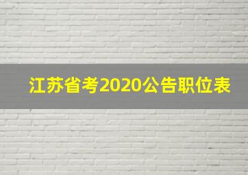 江苏省考2020公告职位表