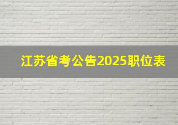 江苏省考公告2025职位表