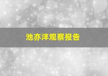 池亦洋观察报告