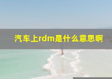 汽车上rdm是什么意思啊