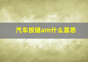 汽车按键am什么意思