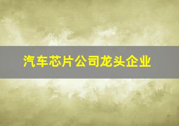 汽车芯片公司龙头企业