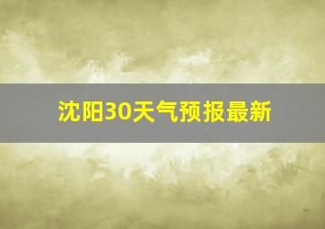 沈阳30天气预报最新