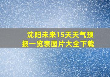 沈阳未来15天天气预报一览表图片大全下载