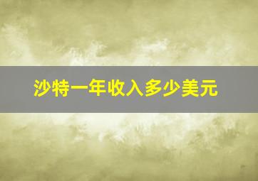 沙特一年收入多少美元