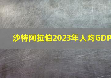 沙特阿拉伯2023年人均GDP