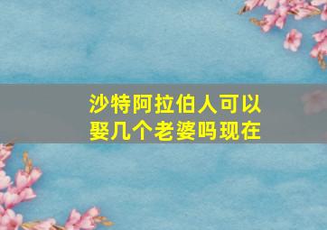 沙特阿拉伯人可以娶几个老婆吗现在