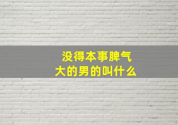 没得本事脾气大的男的叫什么