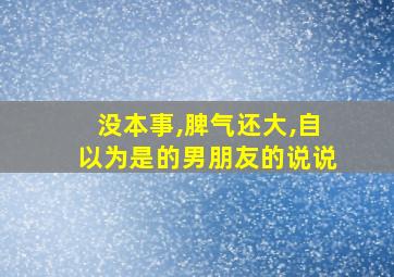 没本事,脾气还大,自以为是的男朋友的说说