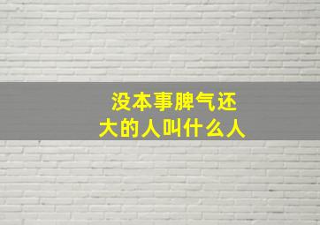 没本事脾气还大的人叫什么人