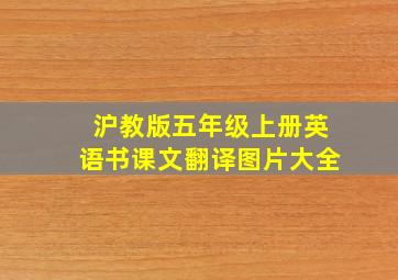 沪教版五年级上册英语书课文翻译图片大全