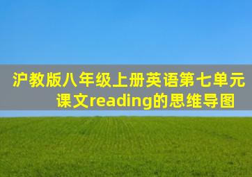 沪教版八年级上册英语第七单元课文reading的思维导图