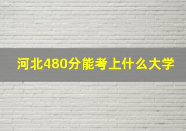 河北480分能考上什么大学