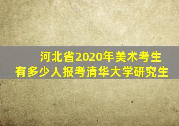 河北省2020年美术考生有多少人报考清华大学研究生