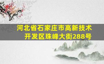 河北省石家庄市高新技术开发区珠峰大街288号