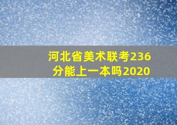 河北省美术联考236分能上一本吗2020