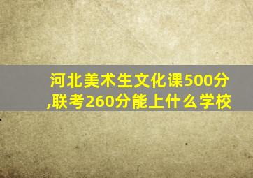 河北美术生文化课500分,联考260分能上什么学校