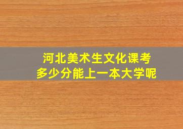 河北美术生文化课考多少分能上一本大学呢